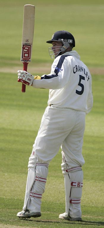 John Crawley reaches his hundred shortly before the close