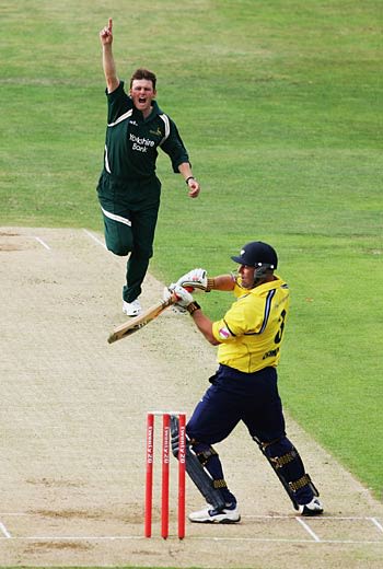 Andy Harris celebrates removing Darren Lehmann