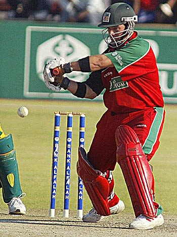 Greg Strydom gets ready punish the spinners