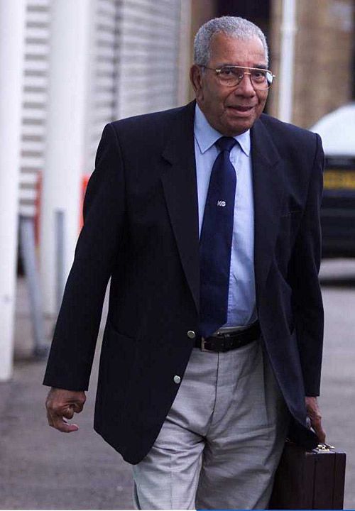 Clyde Walcott arrives at the ECB offices in London