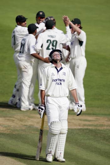Chris Peploe on his way back to the Pavilion