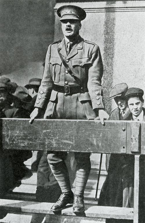 Gilbert Jessop on a recruitment drive in 1915