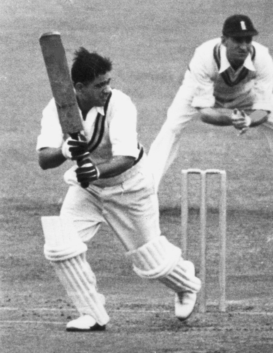 Vinoo Mankad batting against England