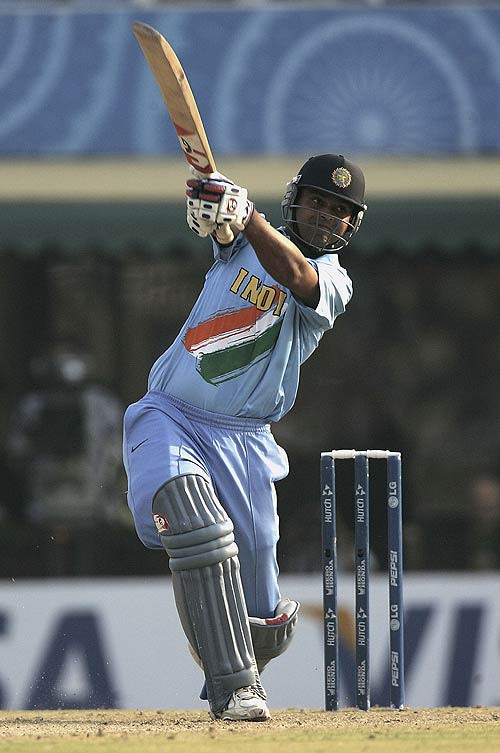 Dinesh Mongia launches one through the off side