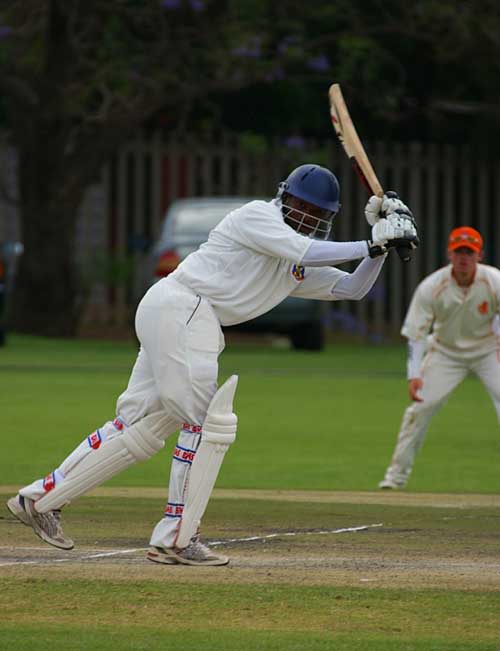 Steven Outerbridge clips the ball away during his first-innings 80