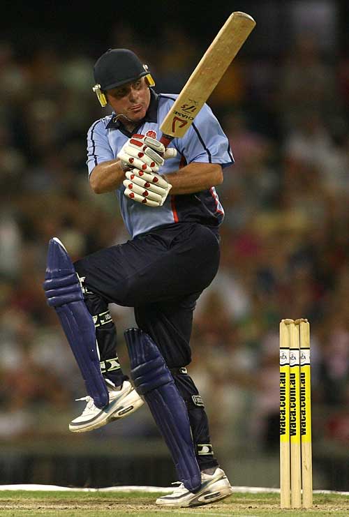 Robin Smith works a ball down to long leg