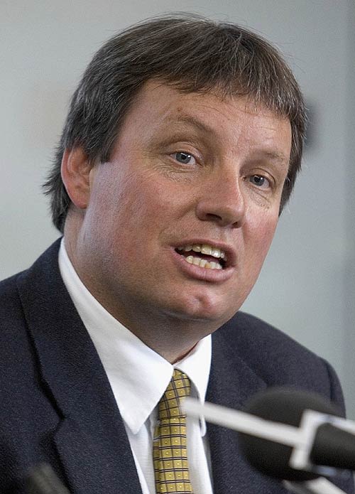 Martin Snedden, New Zealand Cricket chief executive, addresses the media