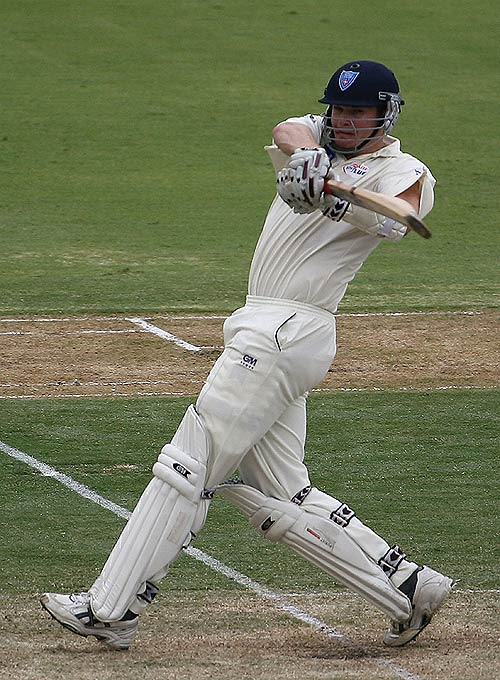 Grant Lambert hooks during his innings of 42