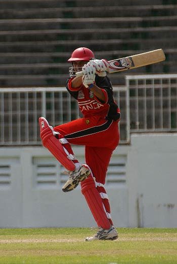 Abdool Samad pulls during his match-winning 83