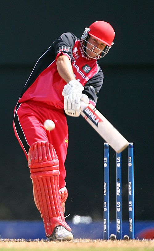 Geoff Barnett keeps his eye on the ball while pulling