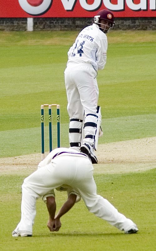 Johan van der Wath is caught at second slip by Ben Hutton