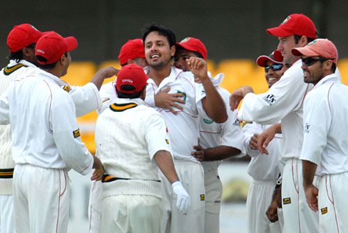 Umar Bhatti celebrates his hat-trick