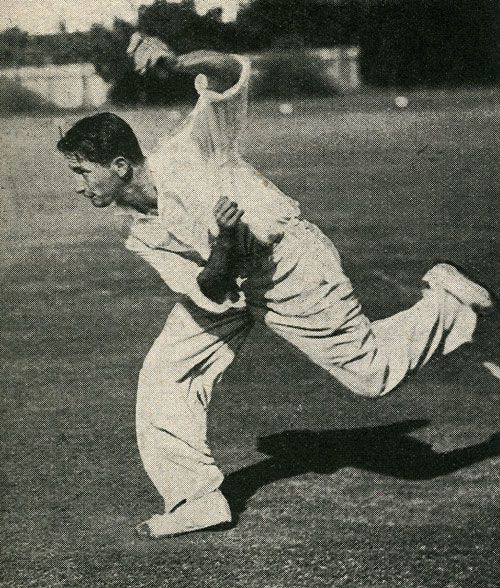 Norman Gordon bowling in the nets at Durban