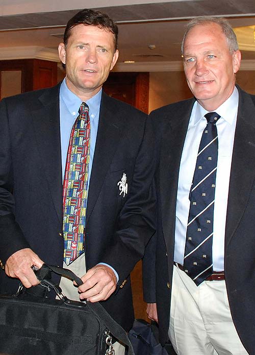 Graham Ford and John Emburey arrive in Chennai.