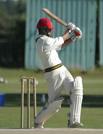Trevin Bastiampillai batting for the University of Toronto Scarborough