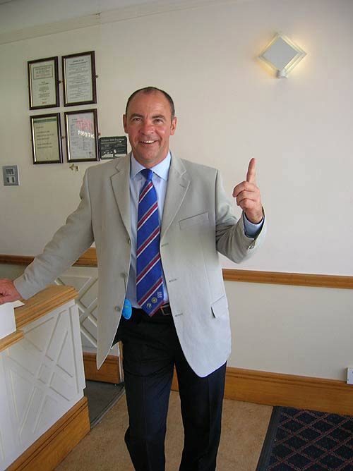 Tim Robinson looks happy with his new profession, that of an umpire at the first-class level