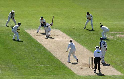 John Crawley sweeps Hampshire towards a handy total on the first day
