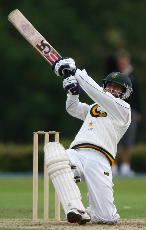 Ali Asad launches the ball over midwicket