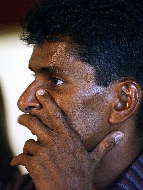 Upul Chadana at a press conference to announce his retirement