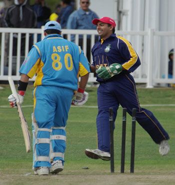 Asif Mulla is bowled by Arsalan Qadir