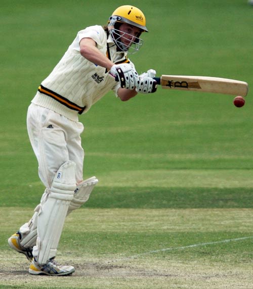 Aaron Heal works one away to the leg side