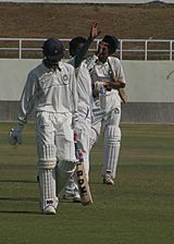 Saurashtra's Sagar Jogiyani walks back to the pavilion