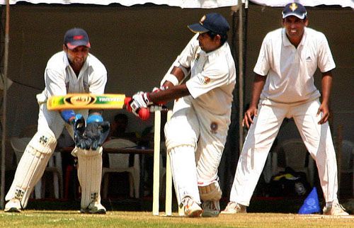 Sreekumar Nair miscues a sweep shot