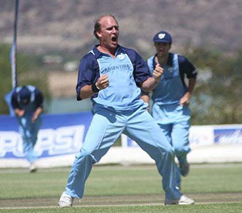 Diego Lord celebrates a breakthrough for Argentina