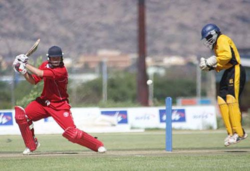 Danish batsman Johan Malcolm-Hansen hits out 
