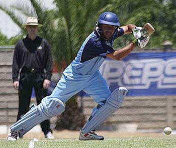 Esteban MacDermott batting for Argentina against Uganda