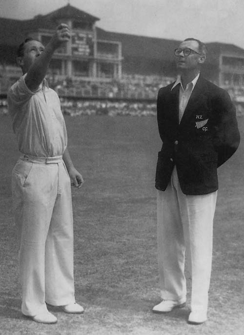 George Mann and Walter Hadlee toss ahead of the Lord's Test