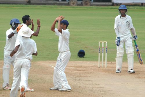 Tamil Nadu's R Ramkumar celebrates with his team-mates