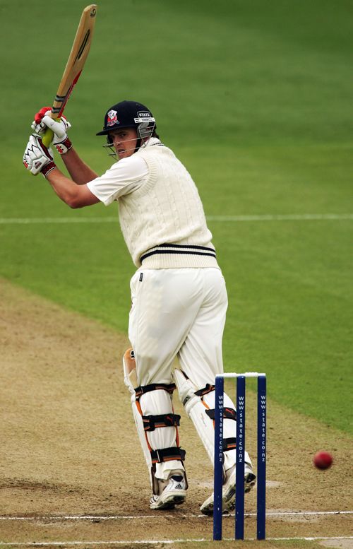 Lance Shaw glances the ball fine