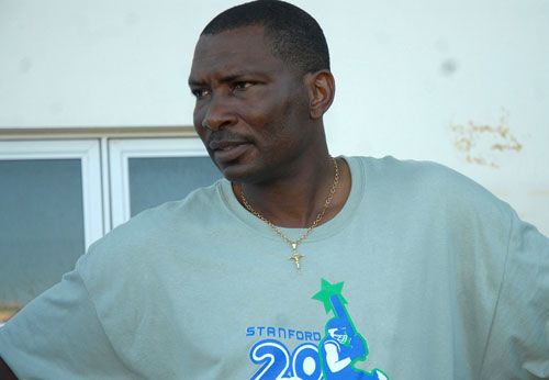 Roger Harper takes a break from a training session with the Stanford 20/20 St Lucia Pro Team