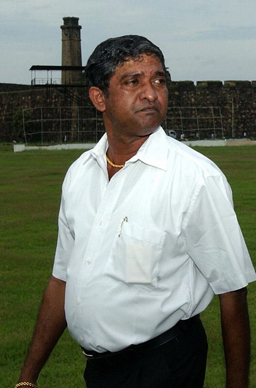 Jayananda Warnaweera inspects Galle International Stadium