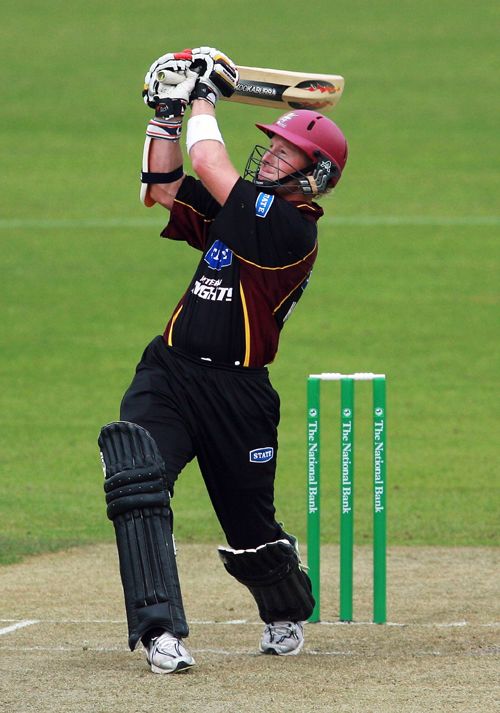 Nick Horsley dispatches the ball from his presence