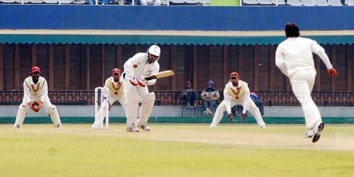 Ankur Kakkar flicks the ball to the leg side during his 53