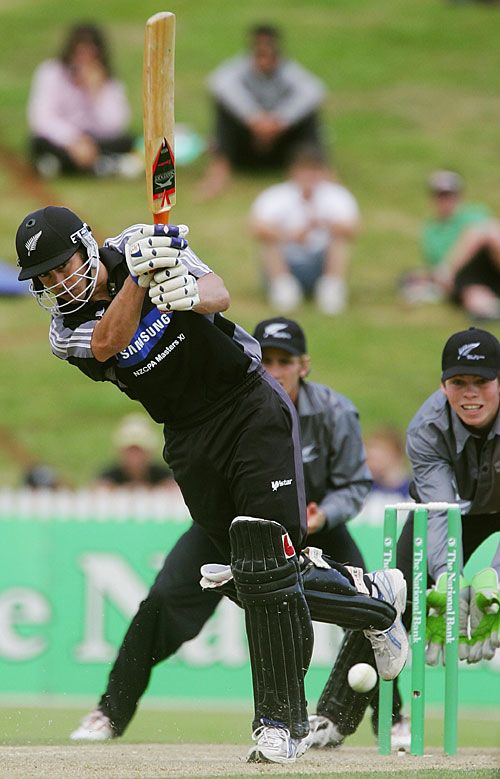Adam Parore bats during a Twenty20 match