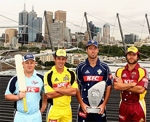 Daniel Smith, Luke Ronchi, Rob Quiney and Michael Buchanan line up to launch the Twenty20 Big Bash