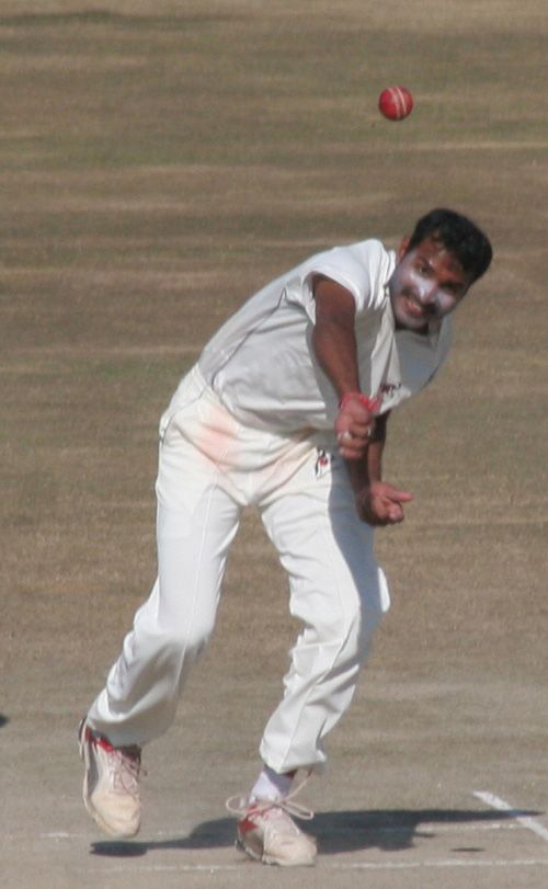Rajasthan's Sumit Mathur fires in a delivery