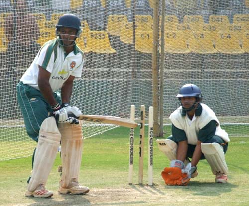 Baroda's Connor Williams has a hit in the nets