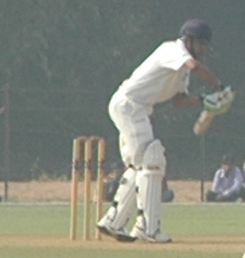 Ravikant Shukla prepares to defend the ball