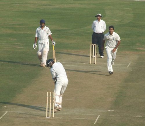 Amit Bhandari in his follow through