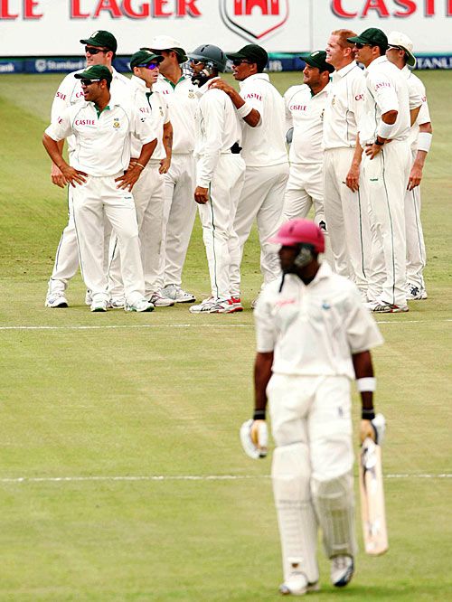 South Africa celebrate the fall of Brenton Parchment