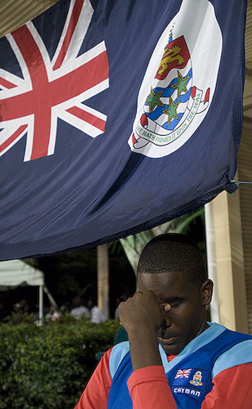 Ramon Sealy of the Cayman Islands is disappointed after his team fell 46 runs short of St. Lucia