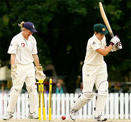 Kirsten Pike furthered the score with 10 before being bowled