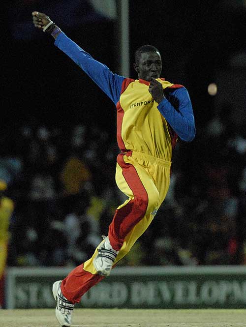 Chad Hampson celebrates a wicket