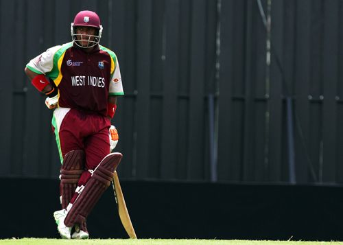 Shacaya Thomas takes a breather during his 40-run knock 