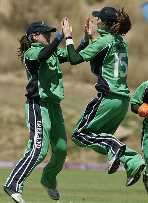 Jill Whelan celebrates another Ireland wicket