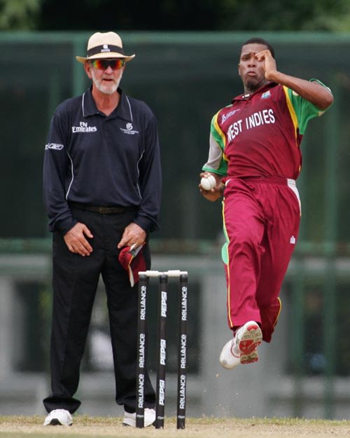Jason Dawes prepares to send in a delivery